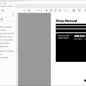 Komatsu HM300-5 Articulated Dump Truck Shop Manual SEN06511-20 - PDF DOWNLOAD