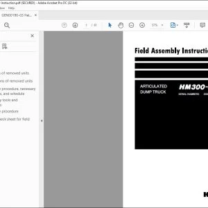 Komatsu HM300-5E0 Articulated Dump Truck Field Assembly Instruction Manual GEN00190-03 - PDF DOWNLOAD