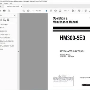 Komatsu HM300-5E0 Articulated Dump Truck Operation & Maintenance Manual EENAM03880 - PDF DOWNLOAD