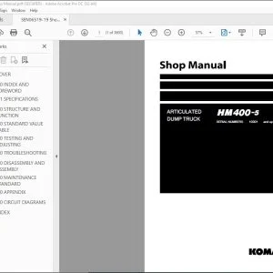 Komatsu HM400-5 Articulated Dump Truck Shop Manual SEN06519-19 - PDF DOWNLOAD