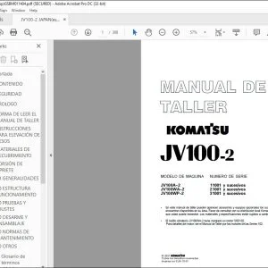Komatsu JV100-2 Manual de Taller GSBM011404 - PDF DOWNLOAD