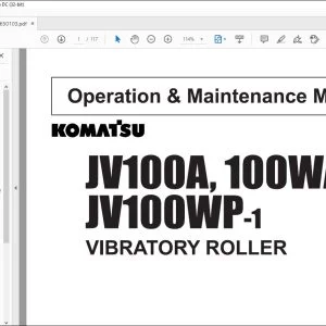Komatsu JV100A 100WA-1 JV100WP-1 VIBRATORY ROLLER 1 Operation & Maintenance Manual SEAM02650103 - PDF DOWNLOAD