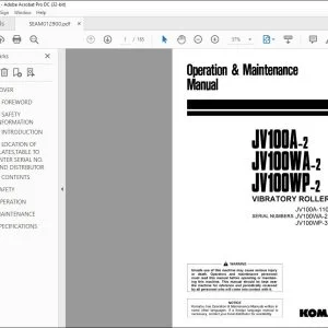 Komatsu JV100A-2 JV100WA-2 JV100WP-2 VIBRATORY ROLLER Operation & Maintenance Manual SEAM012900 - PDF DOWNLOAD