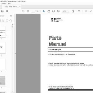 Komatsu K170 Pipelayer Parts Manual 5000-08PB-0001A - PDF DOWNLOAD