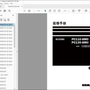 Komatsu PC110-8M0 PC130-8M0 液压挖掘机 装修手册 YCBM301600 - PDF DOWNLOAD
