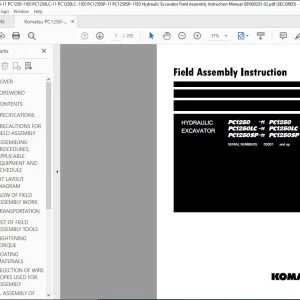 Komatsu PC1250-11 Series Excavator Field Assembly Manual GEN00203-02