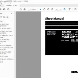 Komatsu PC1250-11 PC1250LC-11 PC1250SP-11 Hydraulic Excavator Shop Manual SEN06624-07 - PDF DOWNLOAD