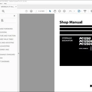 Komatsu PC1250 -11 PC1250LC -11 PC1250SP-11 Hydraulic Excavator Shop Manual SEN06624-07 - PDF DOWNLOAD