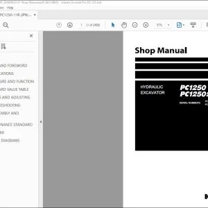 Komatsu PC1250 -11R PC1250SP-11R Hydraulic Excavator Shop Manual SEN06824-01 - PDF DOWNLOAD