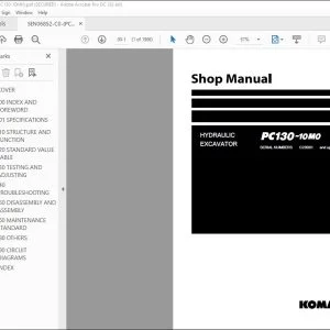 Komatsu PC130-10M0 Hydraulic Excavator Shop Manual SEN06852-C3 - PDF DOWNLOAD