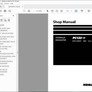 Komatsu PC130-11 Hydraulic Excavator Shop Manual SEN06804-04 - PDF DOWNLOAD