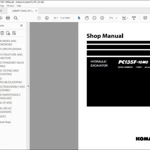 Komatsu PC135F-10M0 Hydraulic Excavator Shop Manual LEBMP13X00 - PDF DOWNLOAD