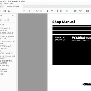 Komatsu PC138US-11E0 Hydraulic Excavator Shop Manual SEN06905-01 - PDF DOWNLOAD