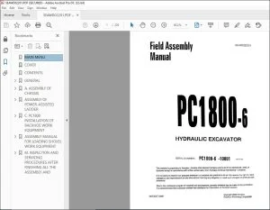Komatsu PC1800-6 Excavator Field Assembly Manual SEAW002201 PDF