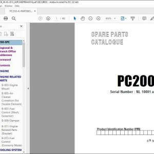 Komatsu PC200-6 Hydraulic Excavator SPARE PARTS CATALOGUE Manual - PDF DOWNLOAD