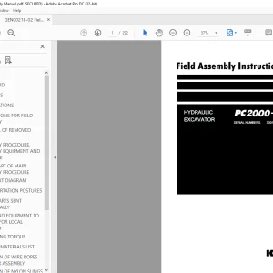 Komatsu PC2000-11R Hydraulic Excavator Field Assembly Instruction Manual GEN00218-02 - PDF DOWNLOAD