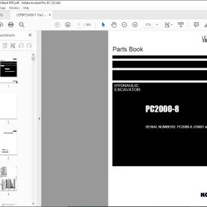 Komatsu PC2000-8 Hydraulic Excavator Parts Manual LEPBP2M801 - PDF DOWNLOAD