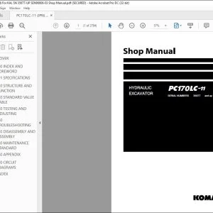 Komatsu PC210LCi-11 Hydraulic Excavator Shop Manual SEN06882-02 - PDF DOWNLOAD