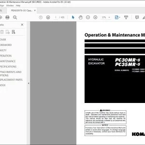 KOMATSU PC30MR-5 PC35MR-5 HYDRAULIC EXCAVATOR OPERATION & MAINTENANCE MANUAL PEN00979-00 - PDF DOWNLOAD