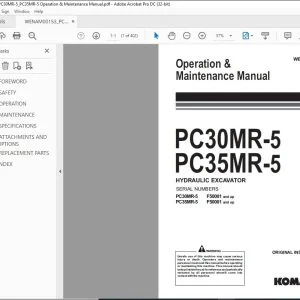 KOMATSU PC30MR-5 PC35MR-5 HYDRAULIC EXCAVATOR OPERATION & MAINTENANCE MANUAL WENAM00153 - PDF DOWNLOAD