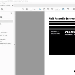 Komatsu PC3400-11M0 Hydraulic Excavator Field Assembly Instruction Manual GEN00237-00 - PDF DOWNLOAD