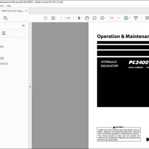 Komatsu PC3400-11M0 Hydraulic Excavator Operation & Maintenance Manual PEN01618-00 - PDF DOWNLOAD