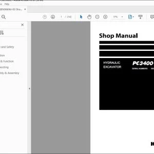 Komatsu PC3400-11M0 Hydraulic Excavator Shop Manual SEN06694-00 - PDF DOWNLOAD