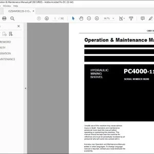 Komatsu PC4000-11 T4 Hydraulic Mining shovel Shop Manual 08288-xD-GB-0 - PDF DOWNLOAD