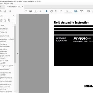 Komatsu PC490LC-11 Hydraulic Excavator Field Assembly Instruction Manual GEN00129-04 - PDF DOWNLOAD
