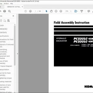 Komatsu PC500LC-10M0 PC500LC-10R Hydraulic Excavator Field Assembly Instruction ManualGEN00181-03 - PDF DOWNLOAD