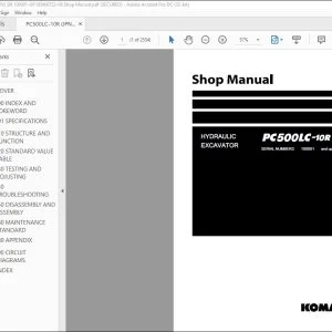 Komatsu PC500LC-10R Hydraulic Excavator Shop Manual SEN06722-08 - PDF DOWNLOAD