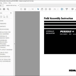 Komatsu PC650LC-11 Hydraulic Excavator Field Assembly Instruction Manual GEN00149-04 - PDF DOWNLOAD
