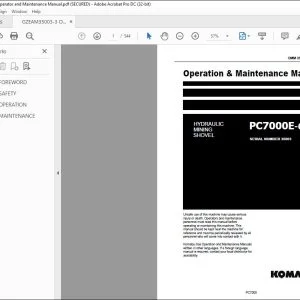 Komatsu PC7000E-6 Hydraulic Mining Shovel Operation & Maintenance Manual 35003-xE-GB-3 - PDF DOWNLOAD
