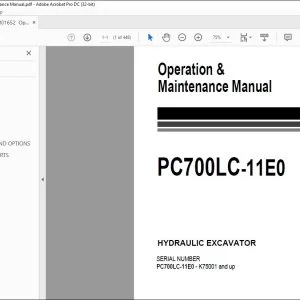 Komatsu PC700LC-11E0 Hydraulic Excavator Operation & Maintenance Manual UENAM01652 - PDF DOWNLOAD