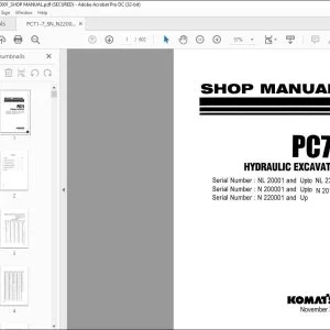 Komatsu PC71 Hydraulic Excavator Shop Manual  - PDF DOWNLOAD