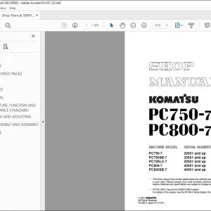 Komatsu PC750-7 PC800-7 Hydraulic Excavator Shop Manual SEBM031314 - PDF DOWNLOAD