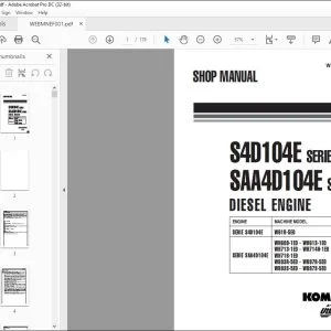 Komatsu S4D104E Series SAA4D104E Series Diesel Engine Shop Manual WEBMNEF001 - PDF DOWNLOAD