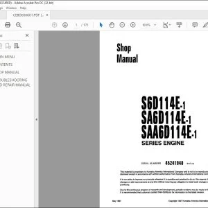 Komatsu S6D114E-1 SA6D114E-1 SAA6D114E-1 Series Engine Shop Manual CEBM000601 - PDF DOWNLOAD