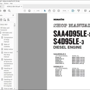Komatsu SAA4D95LE-5 S4D95LE-3 Diesel Engine Shop Manual 4D95LE-BE4 - PDF DOWNLOAD