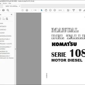 Komatsu Serie 108 Motor Diesel Manual del Taller GSBE62210103 - PDF DOWNLOAD