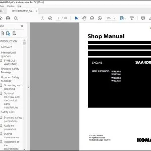 Komatsu WB93R-8 WB93S-8 WB97R-8 WB97S-8 Engine Backhoe-Loader Shop Manual WENBM00190 - PDF DOWNLOAD