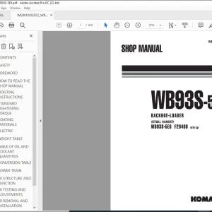 Komatsu WB93S-5E0 Backhoe-Loader Shop Manual WEBM008302 - PDF DOWNLOAD
