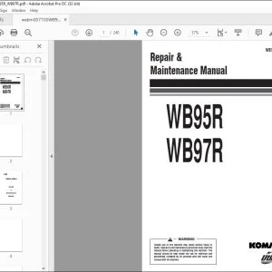 Komatsu WB95R WB97R Backhoe-Loader Repair & Maintenance Manual WEBM007700 - PDF DOWNLOAD
