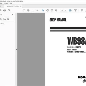 Komatsu WB98A-2 Backhoe-Loader Shop Manual WEBM002300 - PDF DOWNLOAD