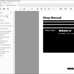 Komatsu WD600-6R Wheel Dozer Shop Manual SEN06588-06 - PDF DOWNLOAD
