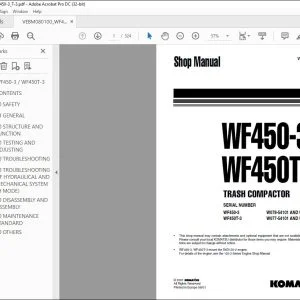 Komatsu WF450-3 WF450T-3 Trash Compactor Shop Manual VEBM080100 - PDF DOWNLOAD