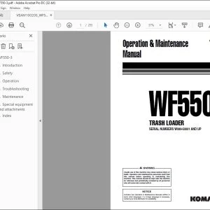 Komatsu WF550-3 Trash Loader Operation & Maintenance Manual VEAM100200 - PDF DOWNLOAD