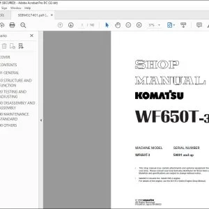 Komatsu WF650T-3 Trash Compactor Shop Manual SEBM027401 - PDF DOWNLOAD