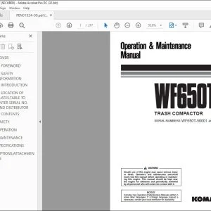 Komatsu WF650T-3 Trash Compaktor Operation & Maintenance Manual PEN01324-00 - PDF DOWNLOAD