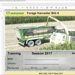 Krone BiG X 600_1100 TT Basic 2017 Self-propelled forage harvester Service Tranning Manual 6781_EN - PDF DOWNLOAD